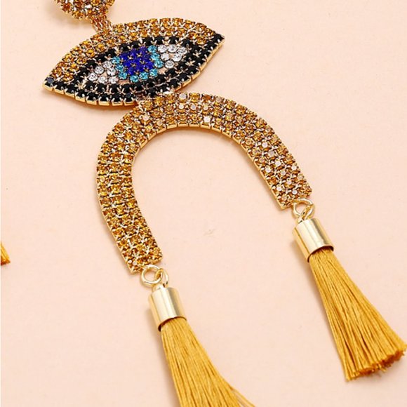 "Eye Of The Beholder" Tassel Drop Earrings - Picture 2 of 2